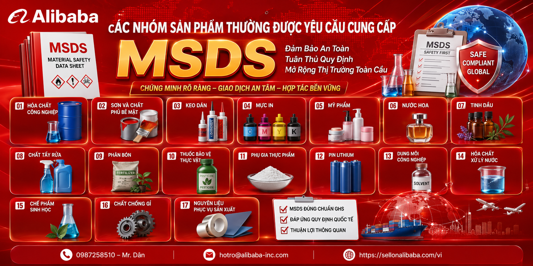 Tìm hiểu giải pháp xây dựng hồ sơ MSDS chuẩn GHS giúp doanh nghiệp thông quan nhanh, giảm rủi ro xuất khẩu và đáp ứng yêu cầu của khách hàng quốc tế.