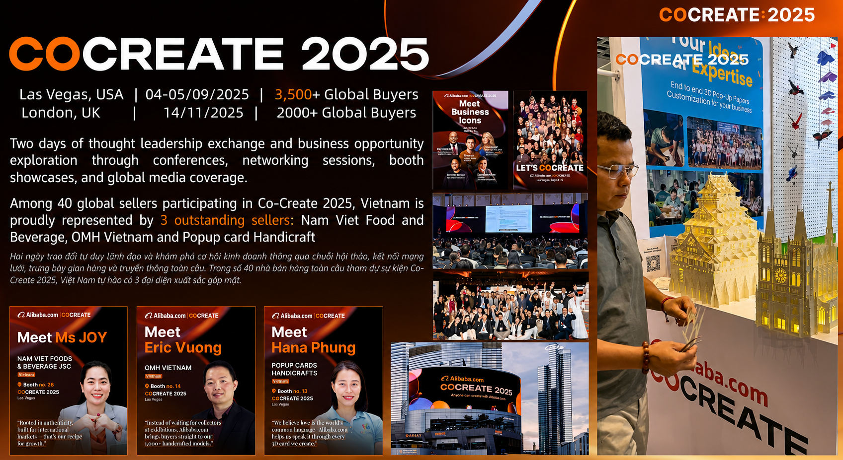 Khám phá sự kiện Alibaba CoCreate 2026 tại Mỹ & Anh! Cơ hội xuất khẩu qua Alibaba, kết nối 8.000+ nhà thu mua và bứt phá doanh số cho doanh nghiệp Việt.