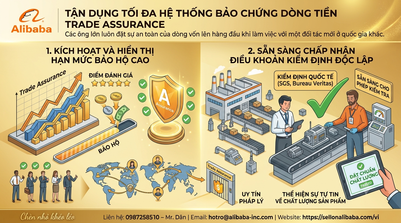 有关激活贸易保证 4 个步骤的详细说明阿里巴巴帮助越南企业提高声誉、保护现金流并完成国际批发订单。