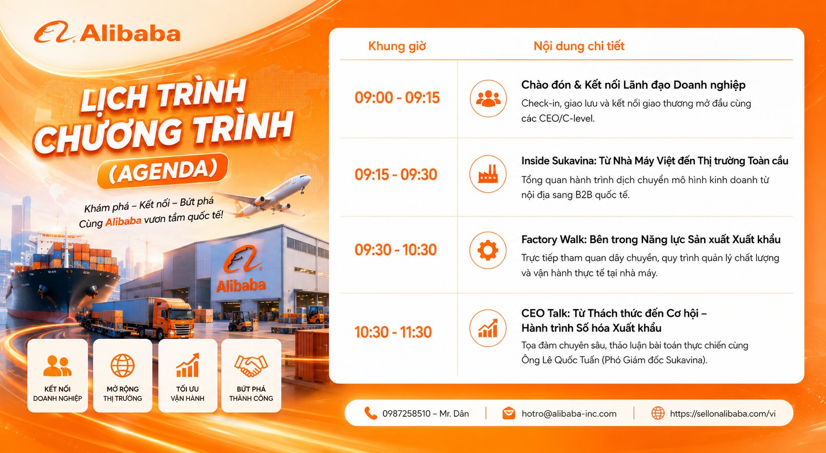 Join CEO CAMP @SUKAVINA on September 17, 2026. Directly visit the 26,000m² factory, learn about the B2B export model reaching a contract of 2.5 million USD.