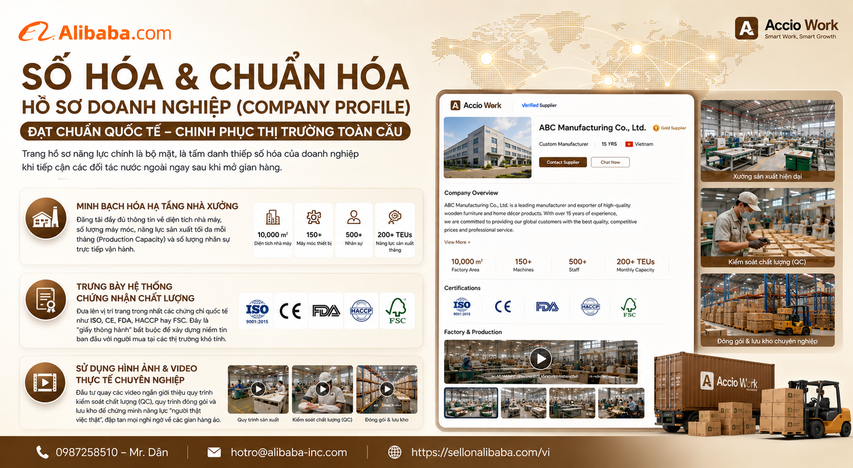 Bí quyết xây dựng thương hiệu toàn cầu trên Alibaba.com giúp doanh nghiệp Việt tăng độ uy tín, tiếp cận Big Buyers và bứt phá doanh số xuất khẩu sỉ bền vững.