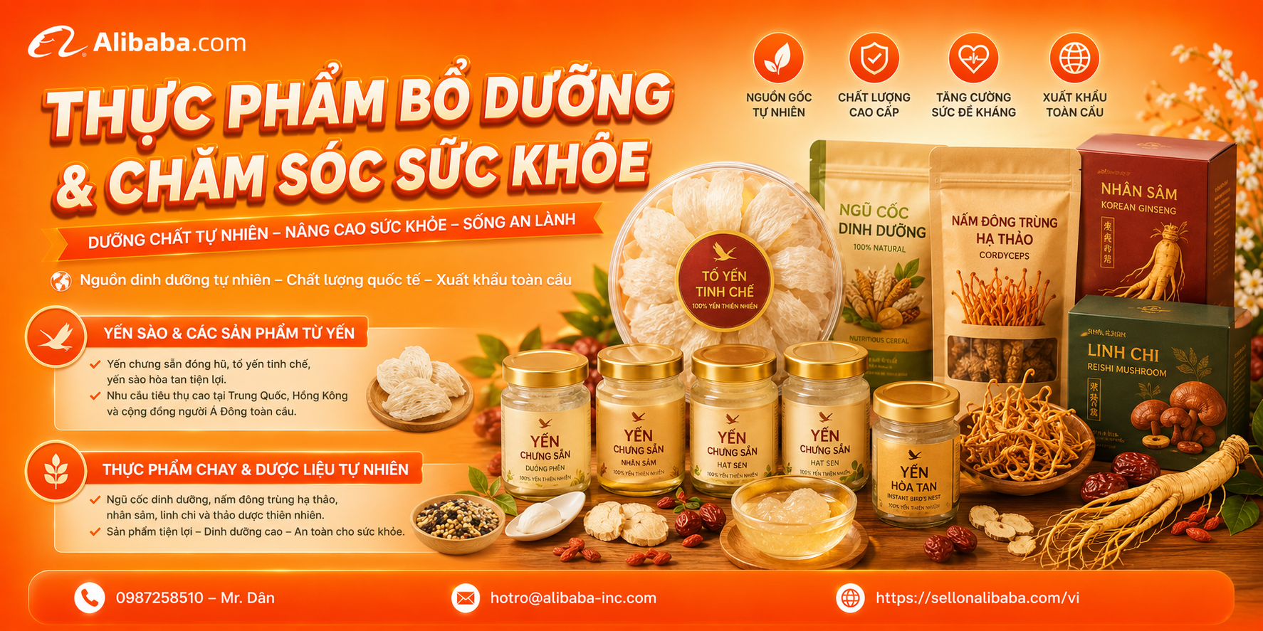 Hướng dẫn tìm nguồn hàng Nông sản & Thực phẩm chế biến B2B trên Alibaba. Cập nhật xu hướng F&B, tiêu chuẩn FDA, HACCP, Halal và kinh nghiệm vận chuyển!