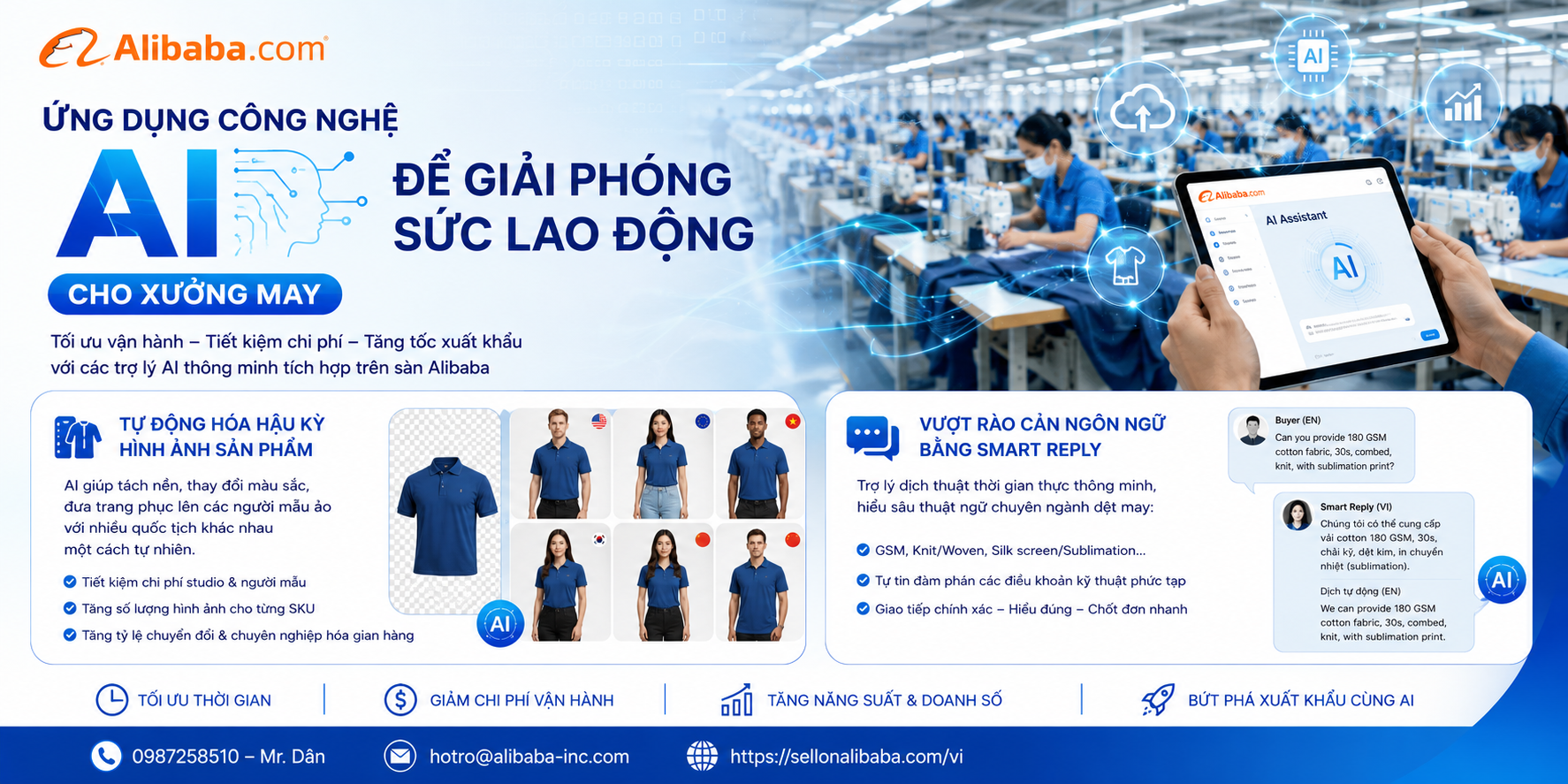 Tổng hợp kinh nghiệm bán hàng trên Alibaba cho các xưởng may mặc Việt Nam giúp tối ưu từ khóa B2B, săn RFQ lớn và phòng tránh rủi ro giam vốn an toàn, hiệu quả.