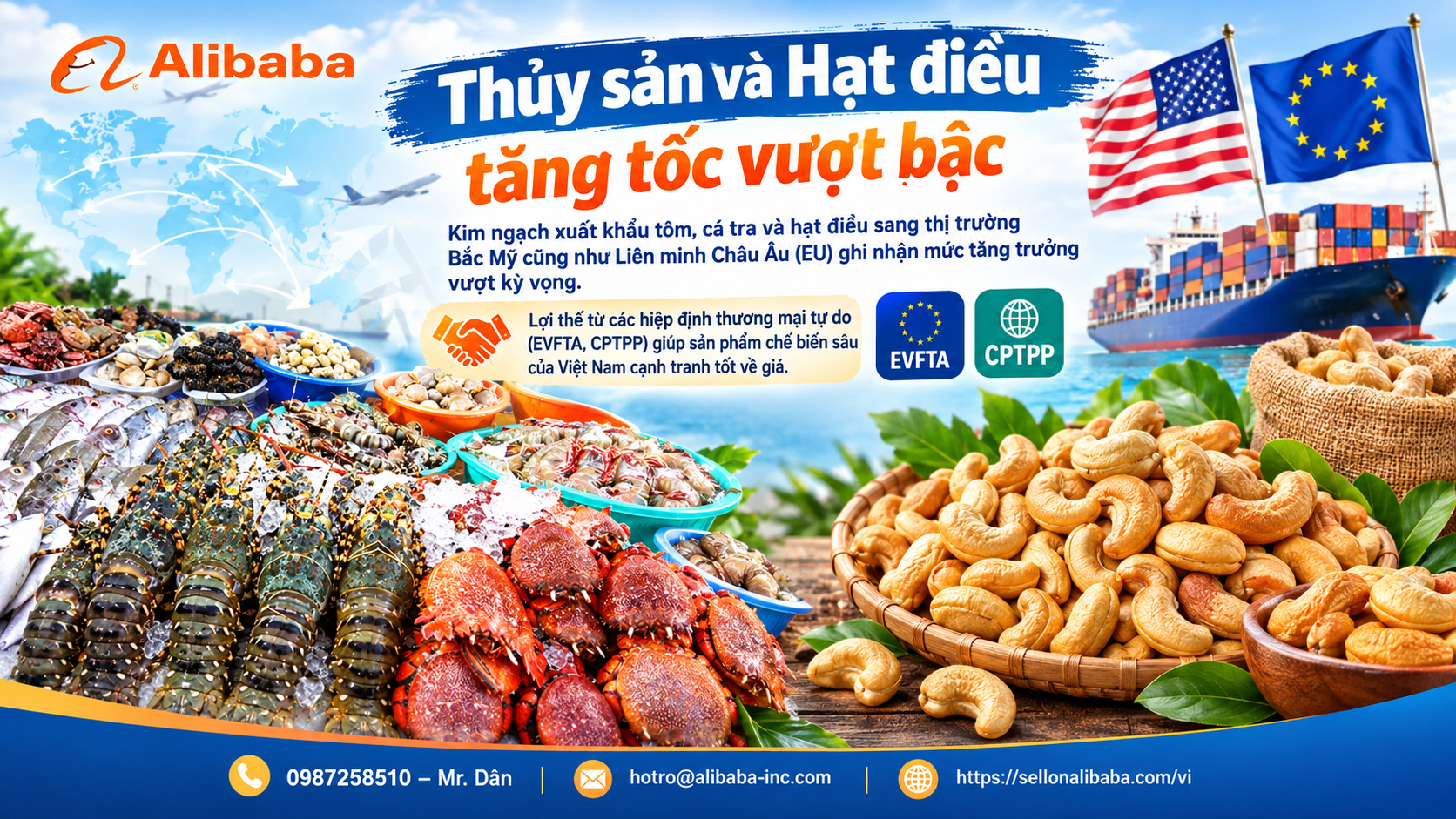 Nông thủy sản Việt Nam trúng mùa được giá với sầu riêng, cà phê lập kỷ lục. Khám phá giải pháp xuất khẩu qua Alibaba để tiếp cận buyer toàn cầu.