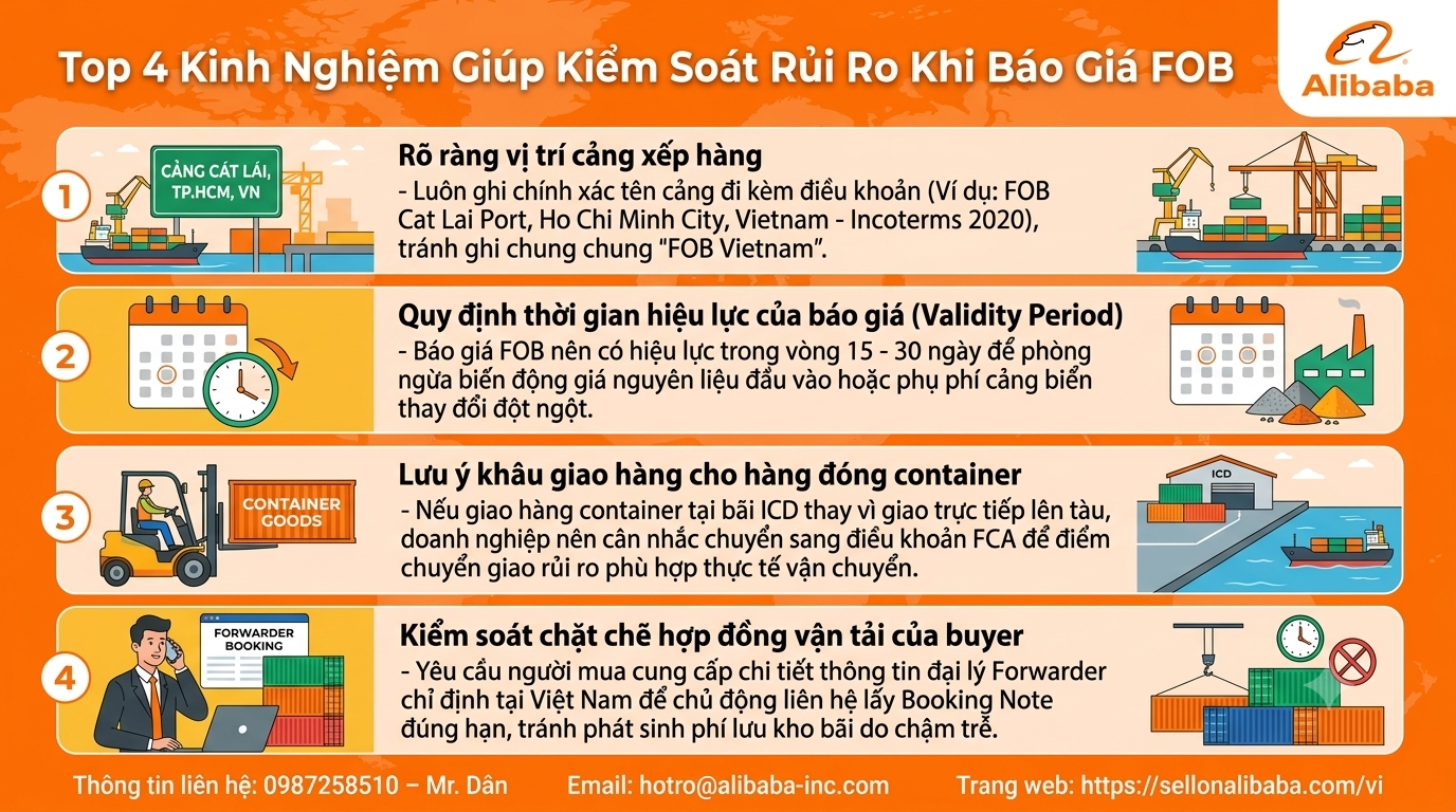 Khám phá khái niệm giá FOB và hướng dẫn chi tiết cách tính giá FOB xuất khẩu chuẩn từ A-Z, giúp doanh nghiệp định giá B2B chuẩn xác và bảo vệ lợi nhuận!