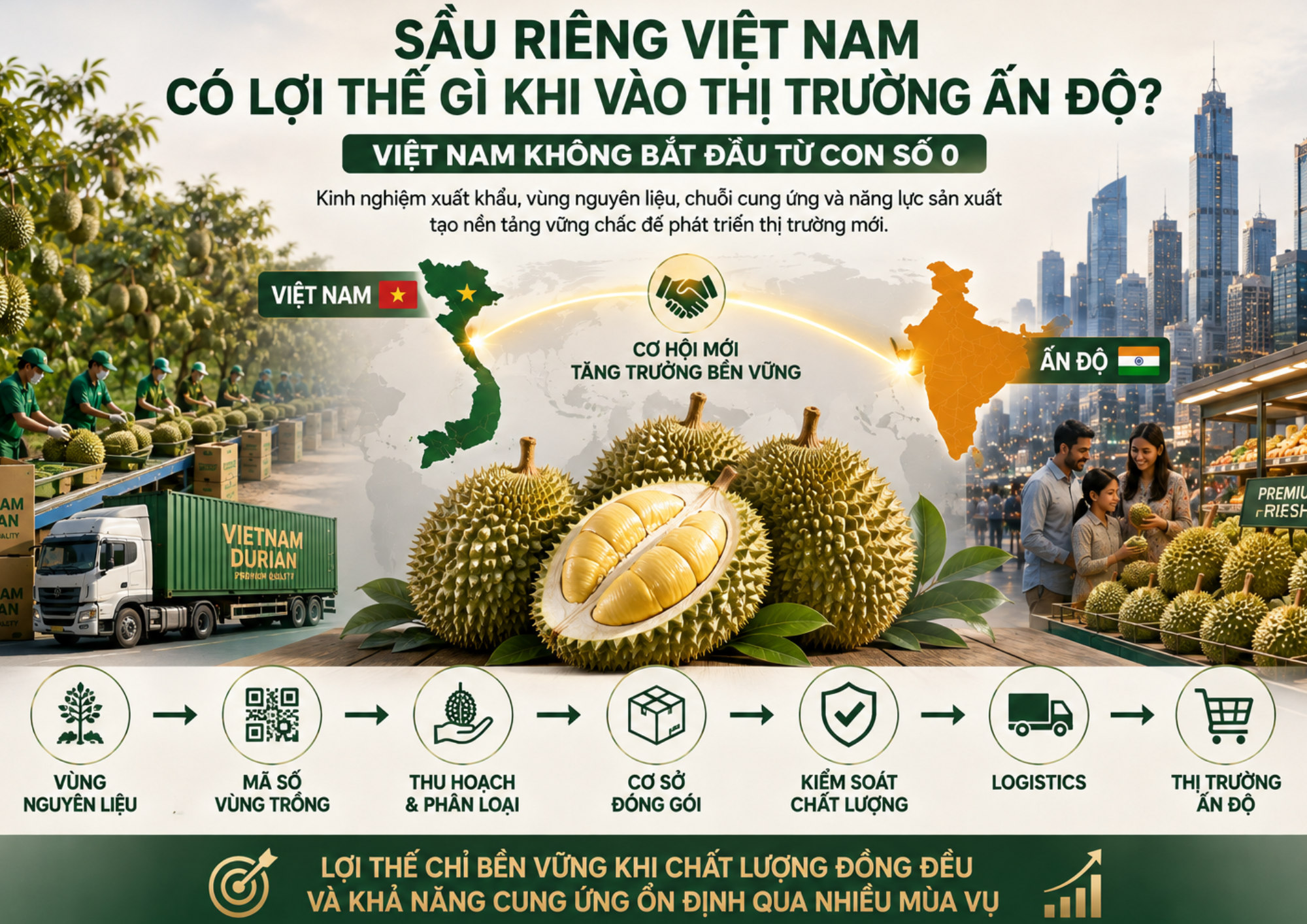 India officially allows the import of fresh Vietnamese durian. Explore the Indian market potential and durian export opportunities in 2026.
